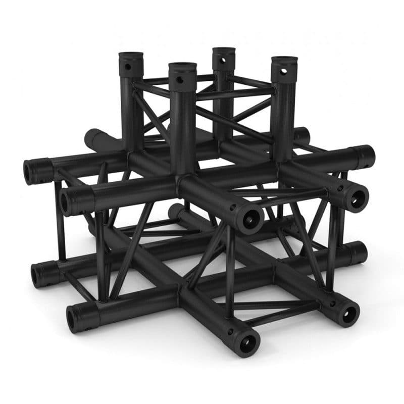 Giunto angolare 5 vie americana quadrata 290mm 90° nero - Contestage HIT-H11004