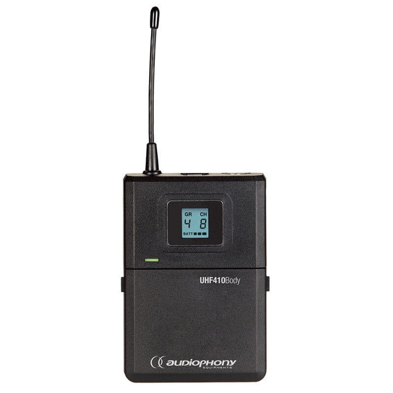 Trasmettitore bodypack UHF 514-564 MHz UHF410-BODY-F5 - AUDIOPHONY HIT-H11028