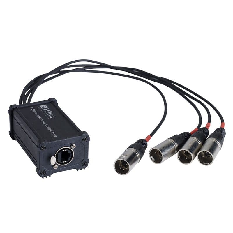 Box adattatore RJ45 a 4 XLR5-M audio/DMX 100m - Audiophony HIT-H11045