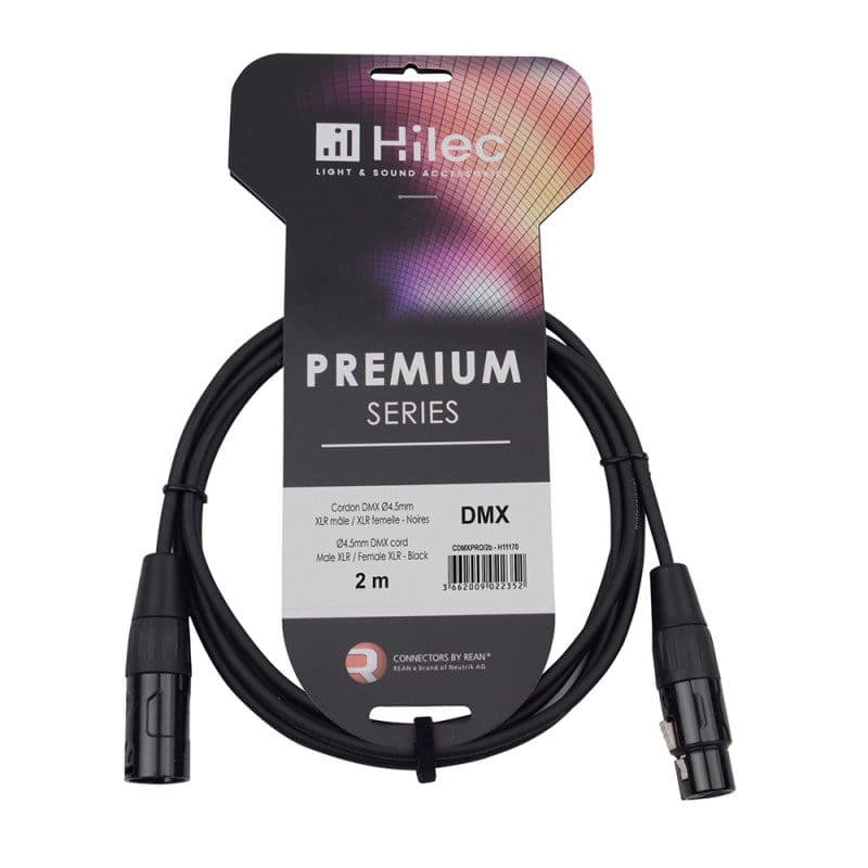 Cavo DMX XLR maschio-femmina REAN 2m - Hilec HIT-H11170