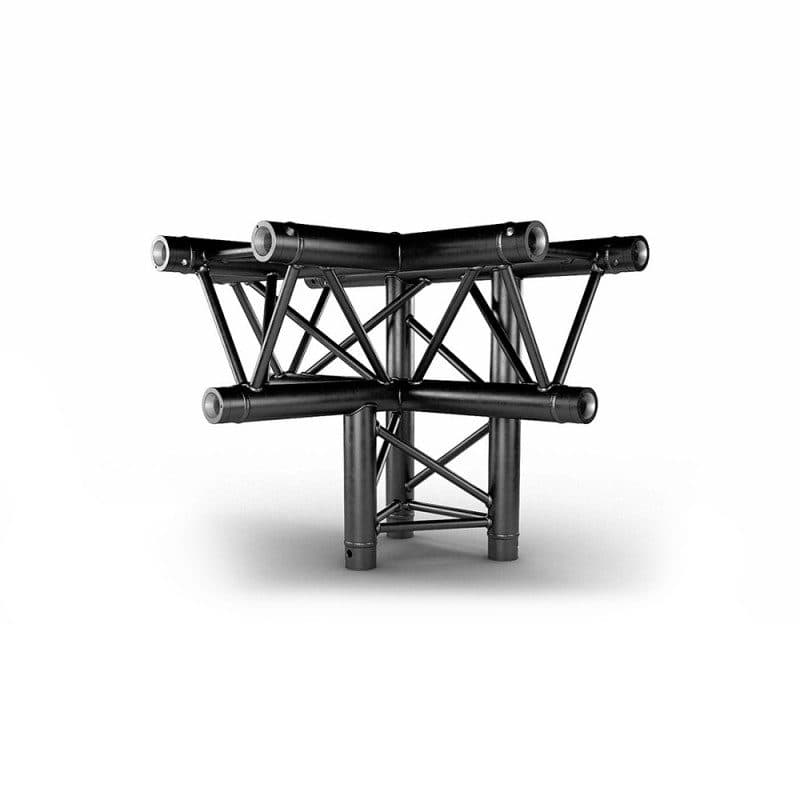 Giunto angolare americana triangolare 290mm 90° 4 dir. vertice basso nero - CONTESTAGE HIT-H11293