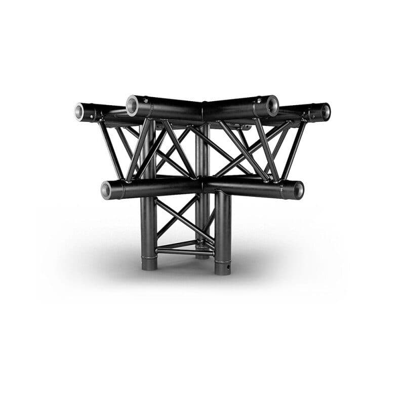 Giunto angolare americana triangolare 290mm 90° 4 dir. vertice basso nero - CONTESTAGE HIT-H11294