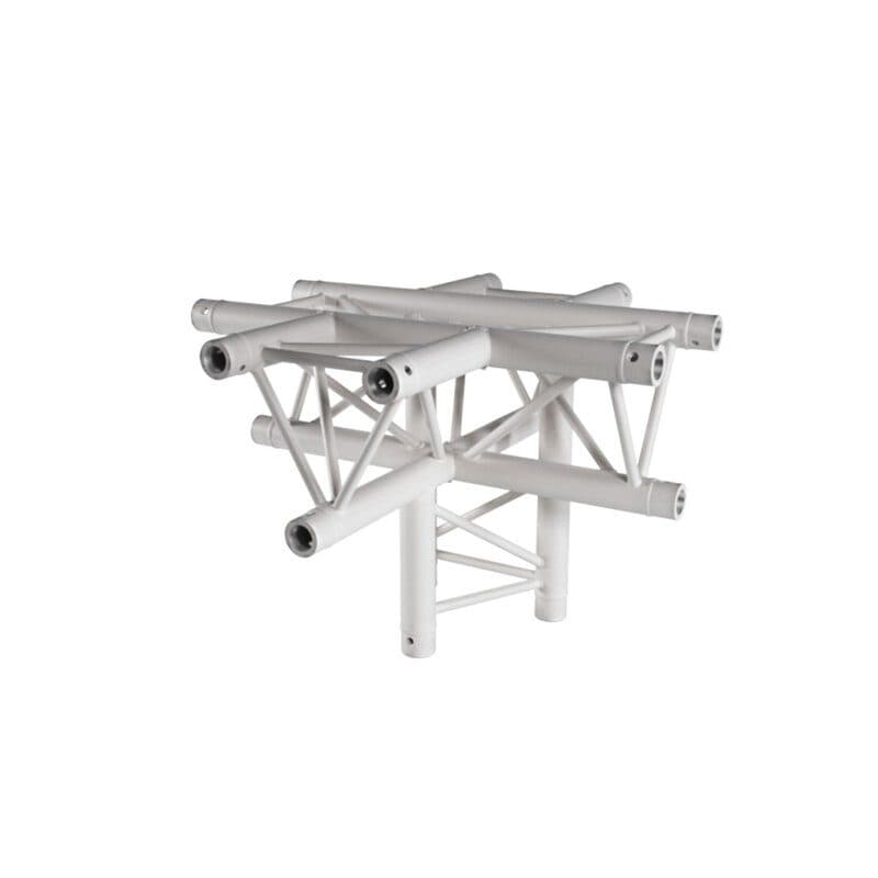 Traliccio triangolare alluminio 290 mm giunto angolare 4 vie 90° vertice basso bianco - CONTESTAGE HIT-H11478