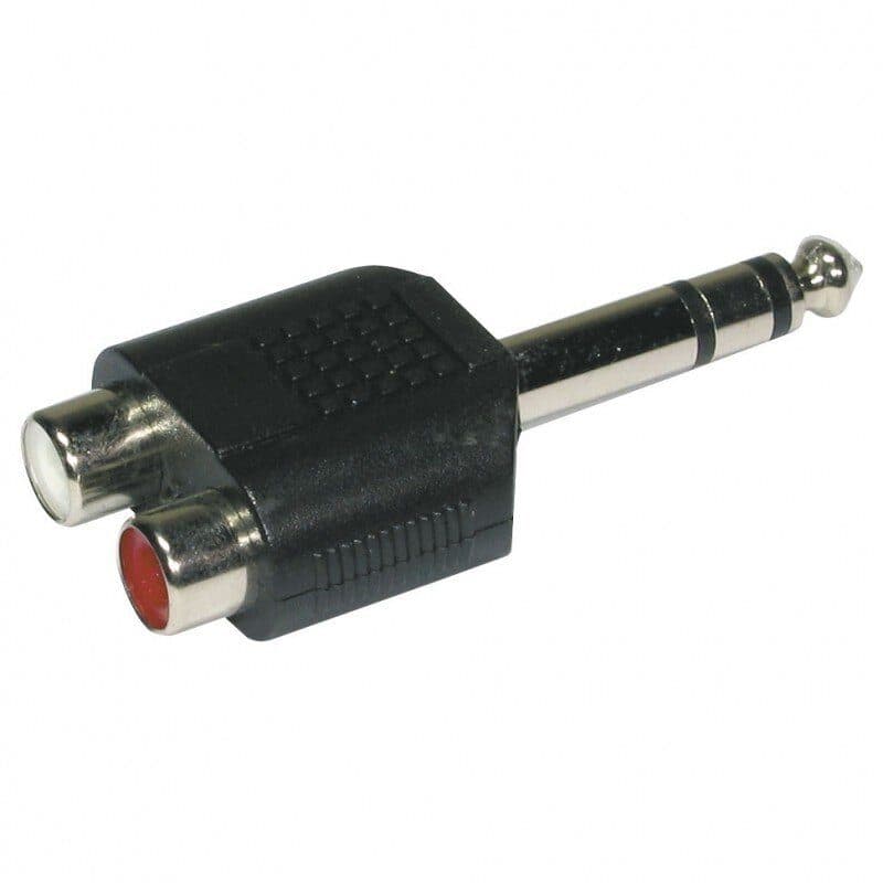 Adattatore 2 RCA femmina a jack stereo TRS-M 6,35 mm - AUDIOPHONY HIT-H1658
