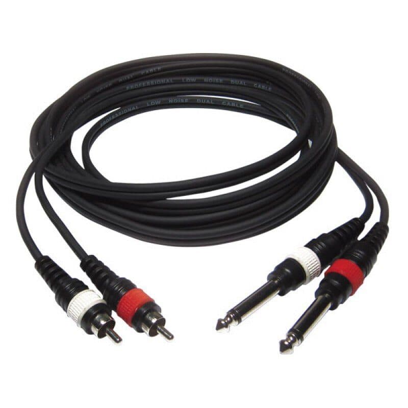 Cavo stereo RCA maschio a 2 jack TS maschio 6,35mm 3m - AUDIOPHONY HIT-H8008