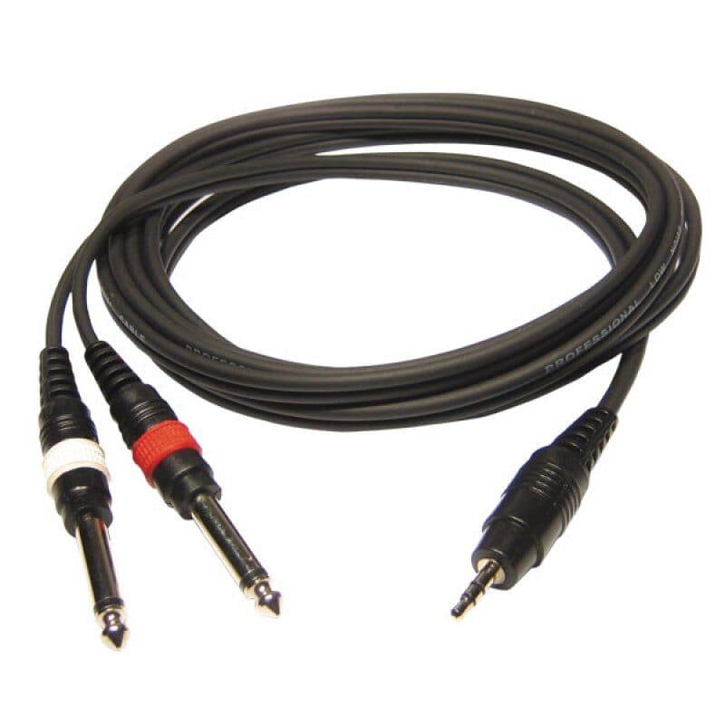 Cavo stereo TRS 3,5 mm maschio a 2 jack TS 6,35 mm maschio 1,5 m - Audiophony HIT-H8015