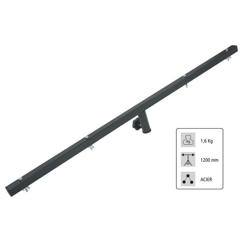 Barra di sospensione luci 1,20m tubo 28mm 4 fori, nera - CONTEST HIT-H8256