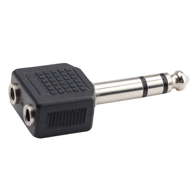 Adattatore jack TRS-M 6,35 mm a 2 jack TRS-F 3,5 mm - AUDIOPHONY HIT-H9278