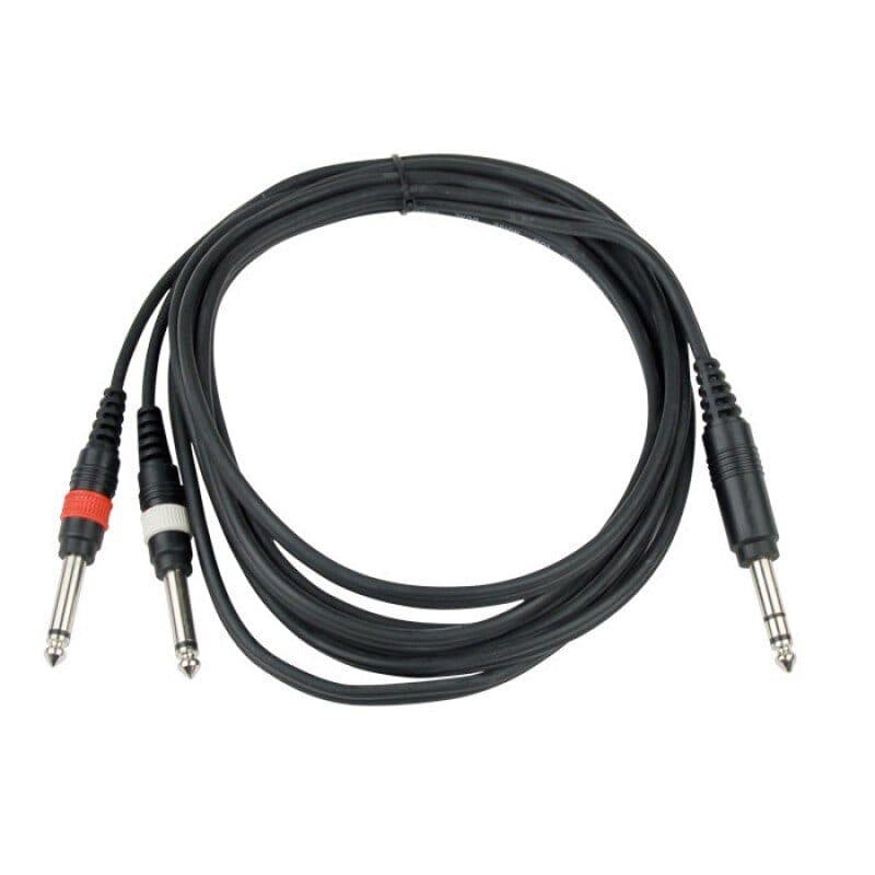 Cavo stereo TRS 6,35 mm a 2 jack TS 6,35 mm maschio 1,5 m - Audiophony HIT-H9294