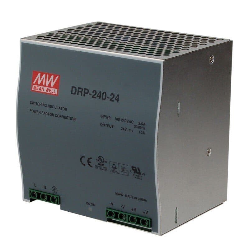 Alimentatore stabilizzato MW 240 W per guida DIN - CONTEST HIT-H9927