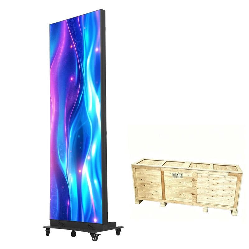 Totem LED pieghevole indoor P1.53 GOB cassetta legno - EGO DISPLAY LED-TOTEM01-P1.53I-WB