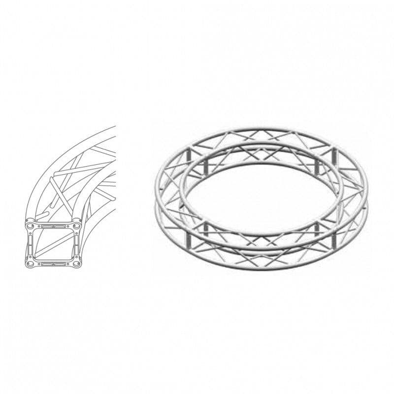 Traliccio quadrato curvo 29 cm, raggio 900 cm, 22,5°, 353,4 cm - LITEC LIT-QX30SAC-018