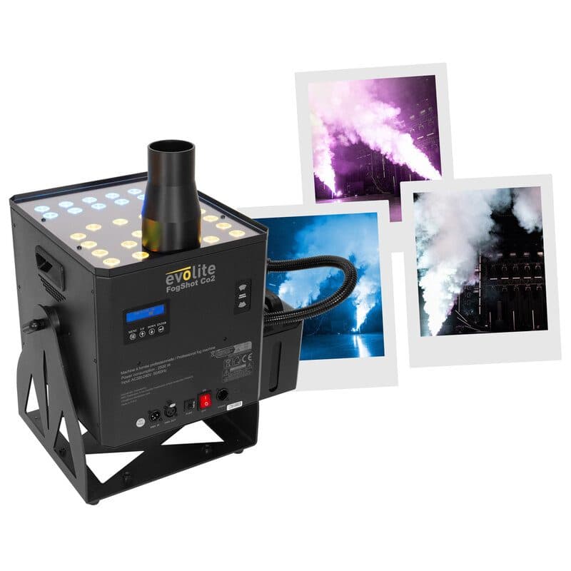 Macchina fumo a getto verticale effetto CO2 2500W - EVOLITE MSC-EVOFOGSHOTCO2