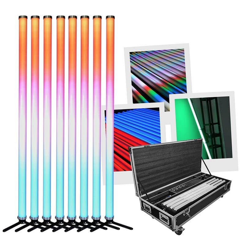 Set 8 tubi LED Magic Tube IP65 DMX wireless - Evolite MSC-EVOMAGICTUBESET