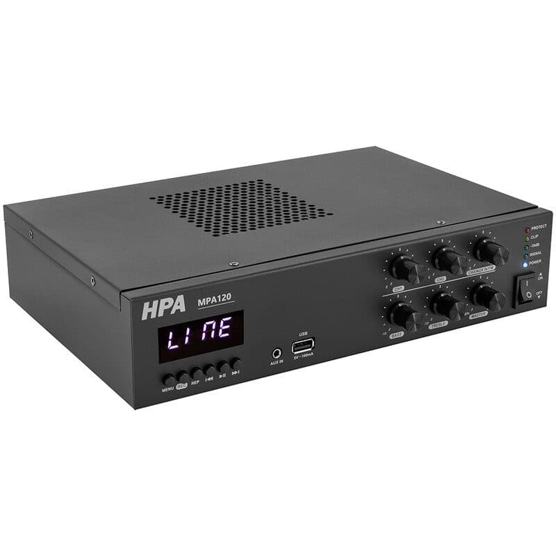 Amplificatore mixer PA 120W 100V USB Bluetooth - HPA MSC-HPAMPA120