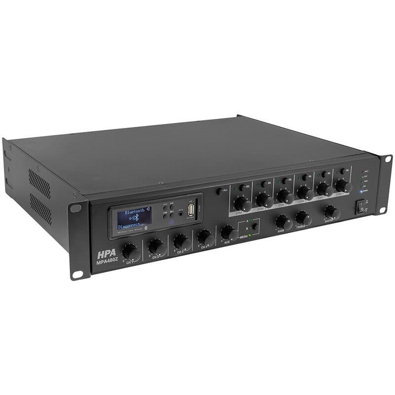 Sinto-amplificatore mixer PA 480W 6 zone rack 19" - HPA MSC-HPAMPA480Z