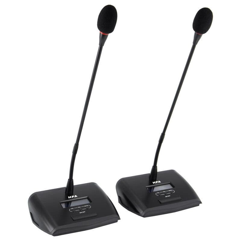 Coppia base microfonica wireless chairman con microfono a collo d'oca - HPA MSC-HPASC2288D