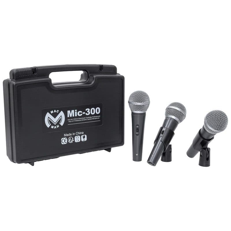 Set 3 microfoni dinamici super-cardoide XLR - MAC MAH MSC-MACMIC300