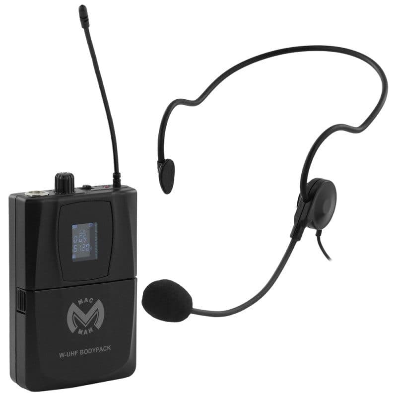 Microfono ad archetto bodypack W-UHF DQPSK - MAC MAH MSC-MACWUHFBODYPACK