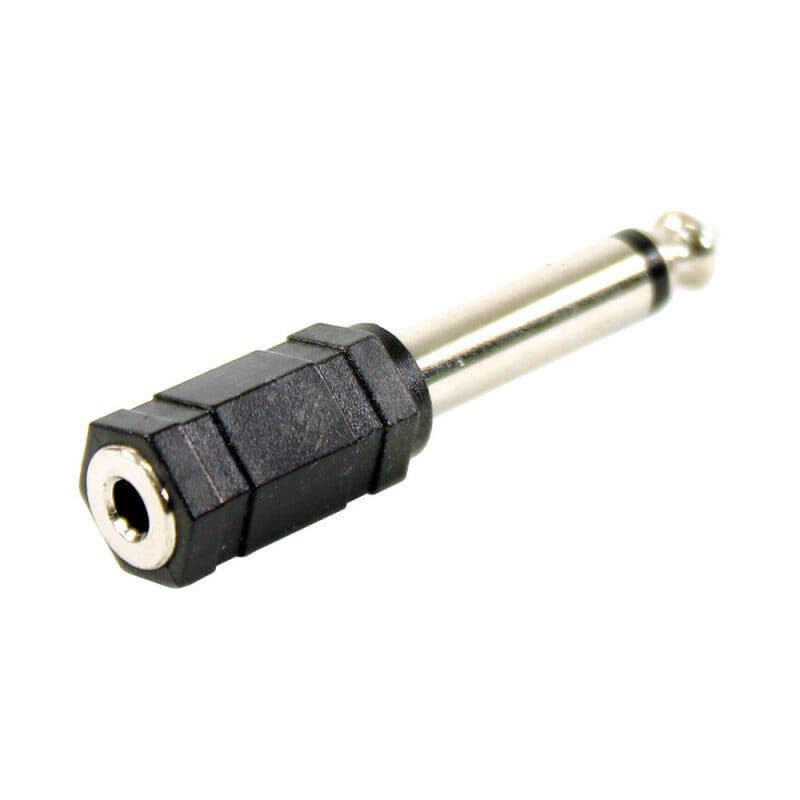 Adattatore mini-jack 3,5 mm mono femmina - jack 6,3 mm mono maschio in metallo - PLUGGER MSC-PLUADAPMFMJMMEAS
