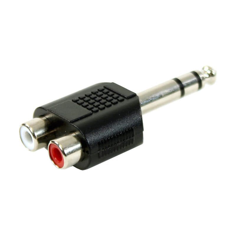 Adattatore 2 RCA stereo femmina - jack stereo maschio in metallo - PLUGGER MSC-PLUADAPRFSJMSEAS