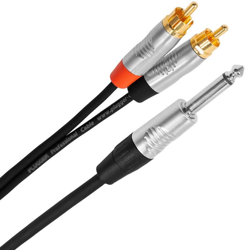 Cavo a Y Touring jack mono maschio - 2 RCA maschio 3m REAN - PLUGGER MSC-PLUCABYJMMRM03M00TOU
