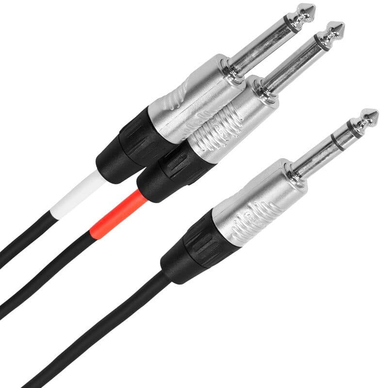 Cavo a Y Touring jack stereo - 2 jack mono maschio 1m REAN - PLUGGER MSC-PLUCABYJMSJMM1M00TOU