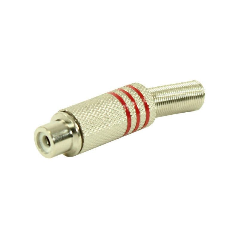 Connettore RCA femmina volante rosso in metallo - PLUGGER MSC-PLUCONRCAFRD
