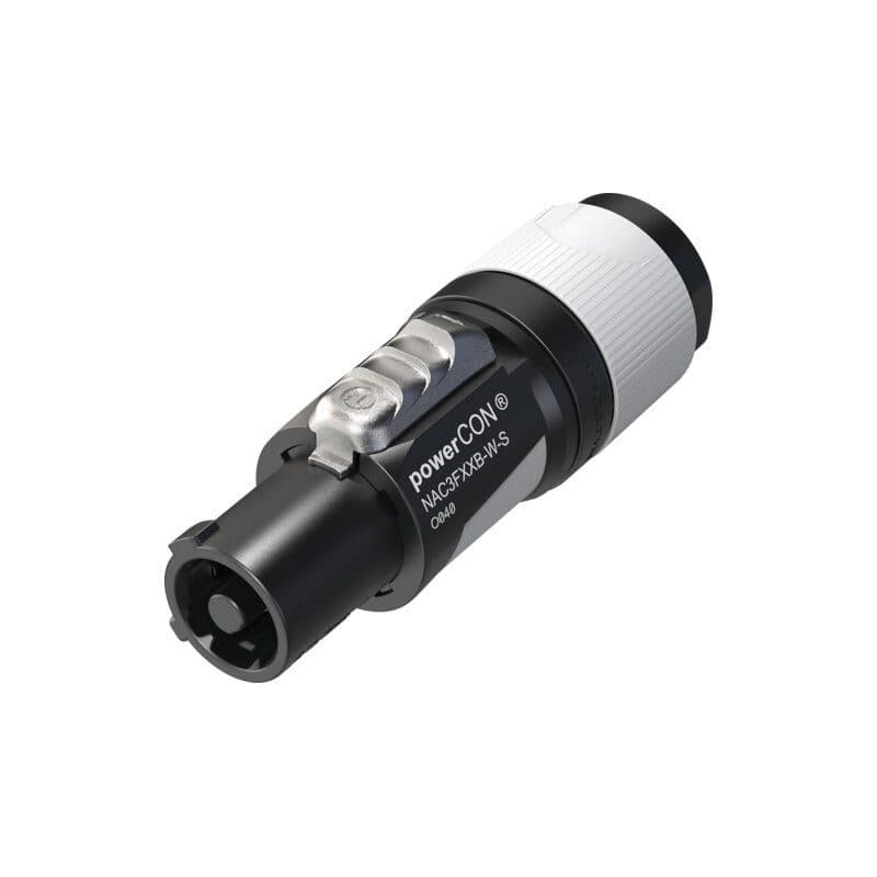 Connettore powerCON XX femmina volante uscita grigio cavo 2-12mm smontato - Neutrik NEU-NAC3FXXB-W-S-D