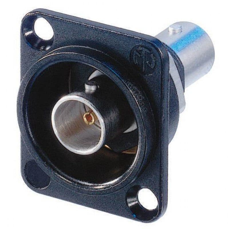 Connettore da pannello BNC femmina passante, isolato, 75 ohm, HD, nero - NEUTRIK NEU-NBB75DFIB
