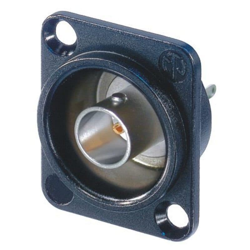 Connettore da pannello BNC femmina, isolato, saldatura, 75 ohm, HD, nero - NEUTRIK NEU-NBB75DSIB