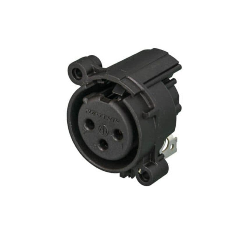 Connettore XLR femmina 3 poli a pannello serie A disassemblato - NEUTRIK NEU-NC3FAH1-D