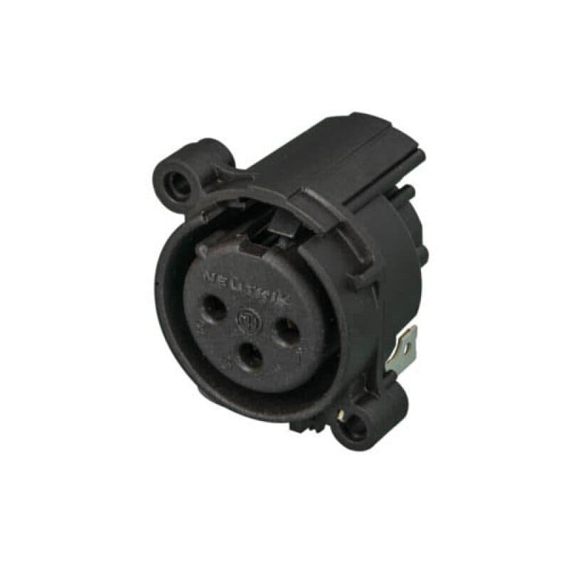 Connettore XLR femmina 3 poli a pannello serie A terra separata - NEUTRIK NEU-NC3FAH2-0