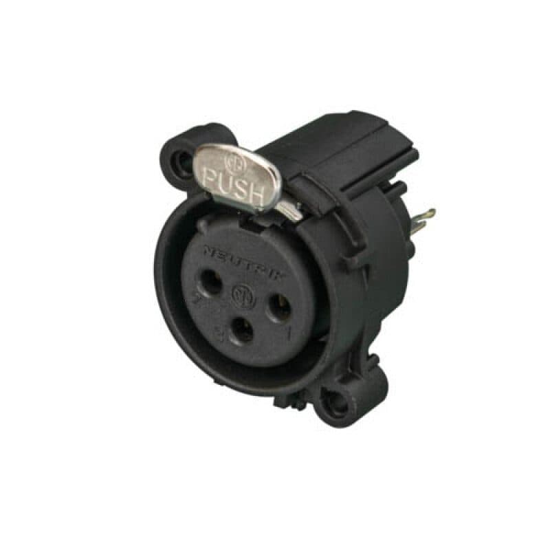 Connettore XLR femmina 3 poli a pannello serie A levetta - NEUTRIK NEU-NC3FAV