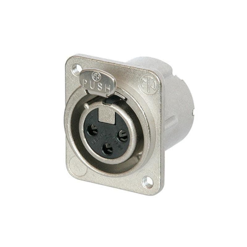 Presa XLR femmina 3 poli da pannello nichel saldato M3 serie DLX - NEUTRIK NEU-NC3FD-LX-M3