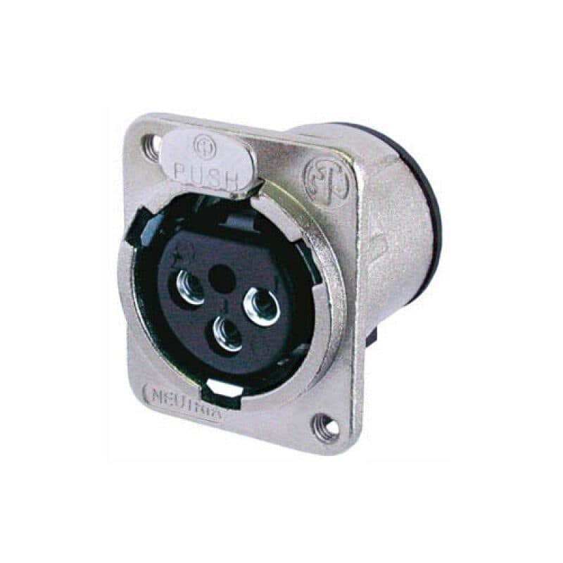 Connettore XLR femmina 3 poli da pannello PCB M3 disassemblato DL nickel - NEUTRIK NEU-NC3FDM3-L-1-D