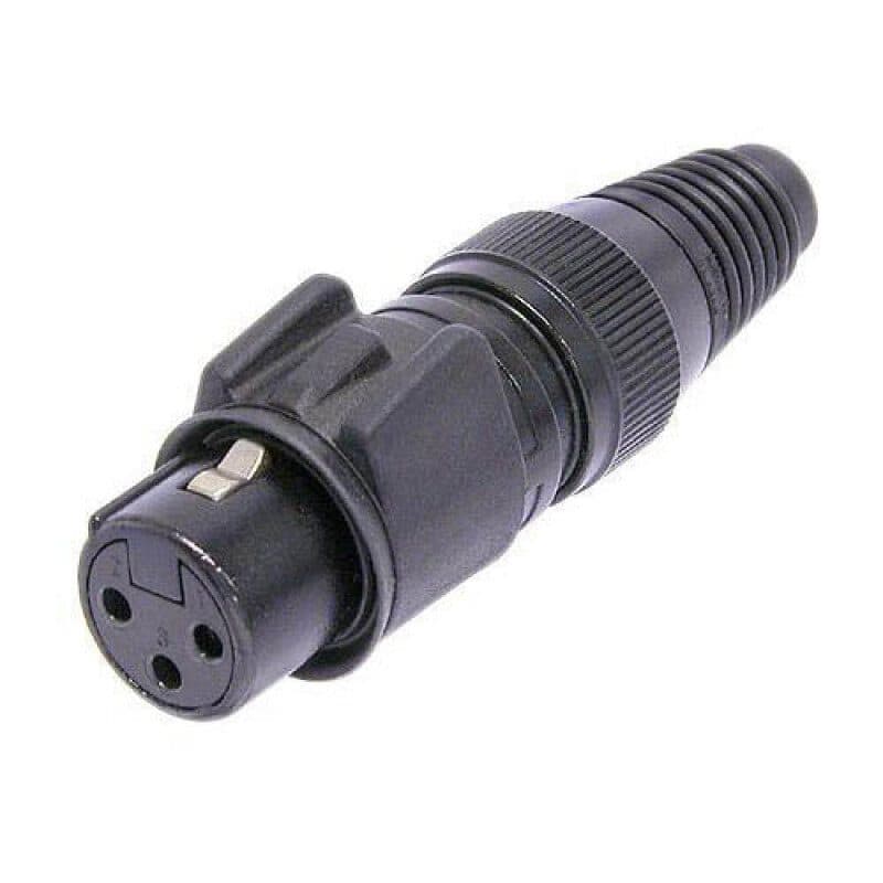 Connettore XLR femmina 3 poli volante Heavy Duty nero IP65 - NEUTRIK NEU-NC3FX-HD-B