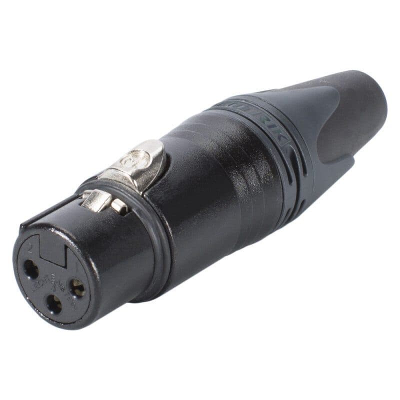 Connettore XLR femmina 3 poli volante disassemblato nero - NEUTRIK NEU-NC3FXX-BAG-D