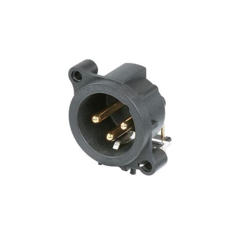 Connettore XLR maschio da pannello Serie A 3 poli PCB orizzontale - NEUTRIK NEU-NC3MAH-0