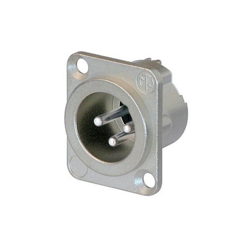 Connettore XLR maschio 3 poli pannello, crimp B-Crimp, DLX nichel - NEUTRIK NEU-NC3MD-LX-HA