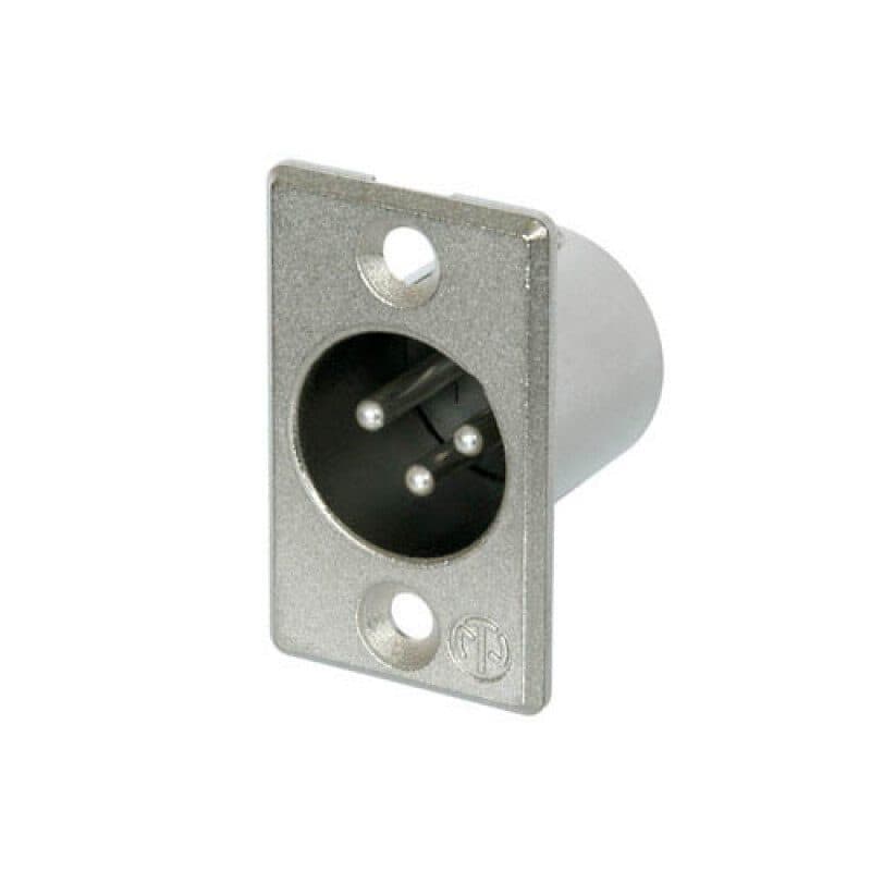 Connettore XLR maschio da pannello 3 poli nichel argento serie P - Neutrik NC3MP
