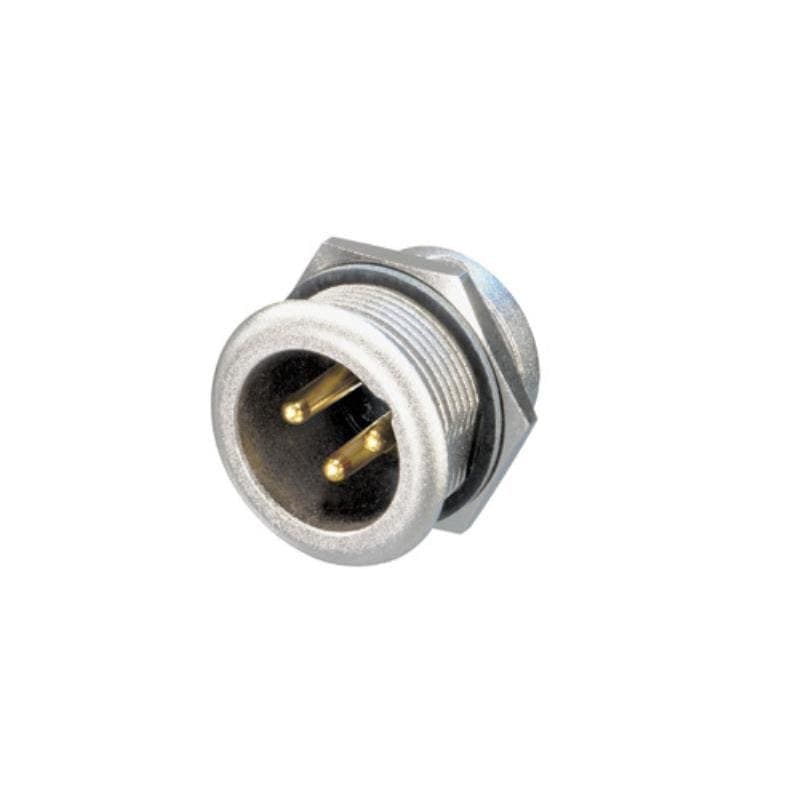 Connettore XLR maschio da pannello 3 poli nichel oro IP65 serie MPR-HD - Neutrik NC3MPR-HD