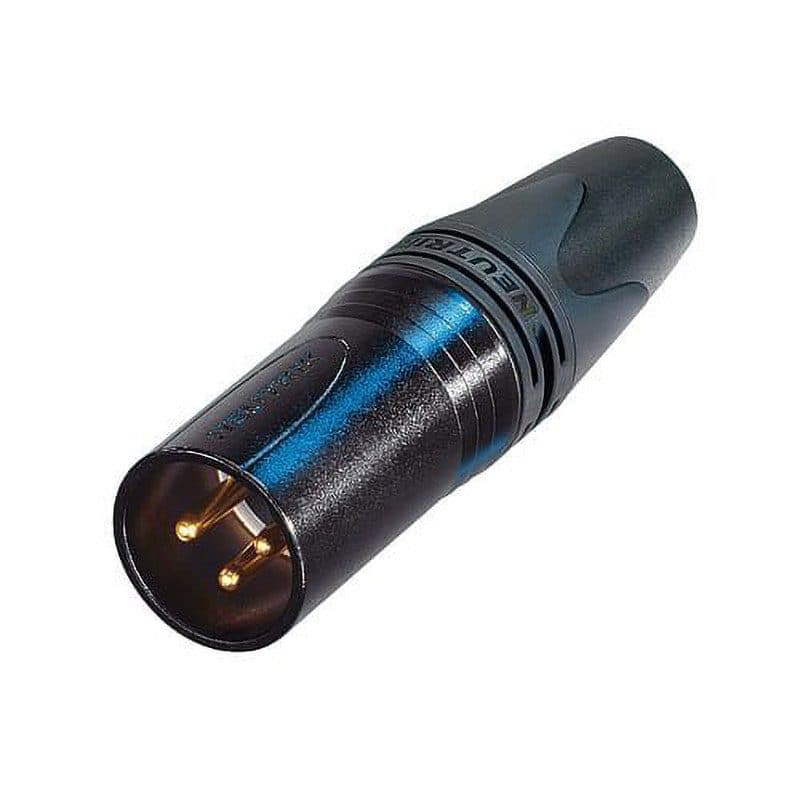 Connettore XLR maschio 3 poli volante Serie XX-14 nero argento Ø8,5mm - NEUTRIK NEU-NC3MXX-14-BAG-D