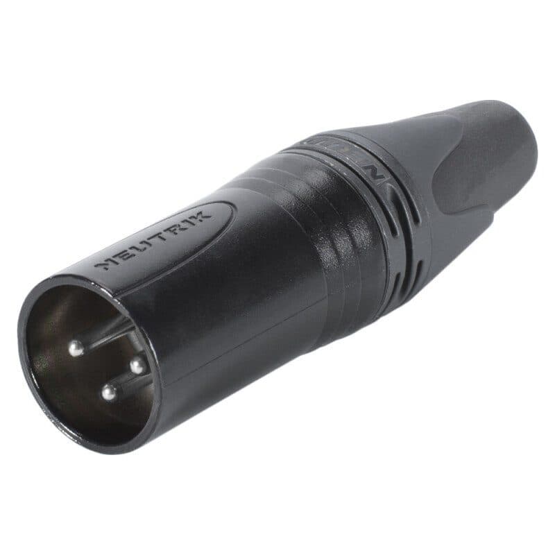 Connettore XLR maschio 3 poli volante disassemblato nero - NEUTRIK NEU-NC3MXX-BAG-D