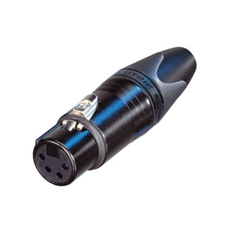 Connettore XLR femmina 4 poli volante, contatti oro - NEUTRIK NEU-NC4FXX-B