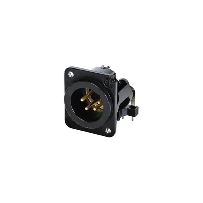 Connettore XLR maschio 4 poli PCB orizzontale, nero, oro, M3 - NEUTRIK NEU-NC4MDM3-H-B-1