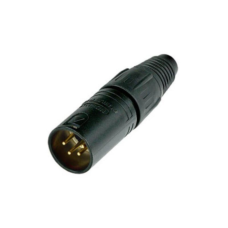 Connettore XLR maschio 4 poli volante nero oro - NEUTRIK NEU-NC4MX-B