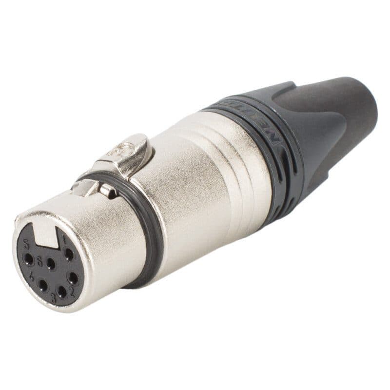 Connettore XLR femmina 6 poli volante, nickel argento - NEUTRIK NEU-NC6FXX