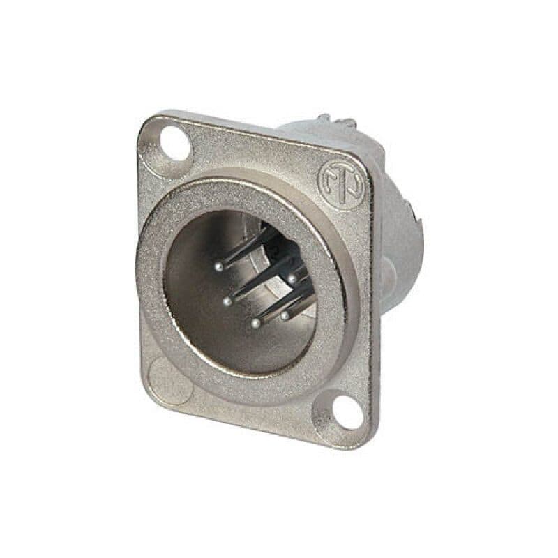 Connettore XLR maschio 6 poli da pannello nickel serie DLX - NEUTRIK NEU-NC6MD-LX