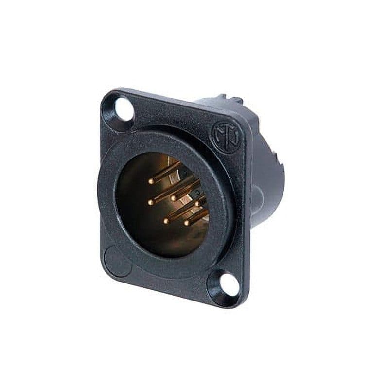 Connettore XLR maschio 6 poli da pannello DLX nero - NEUTRIK NC6MD-LX-B